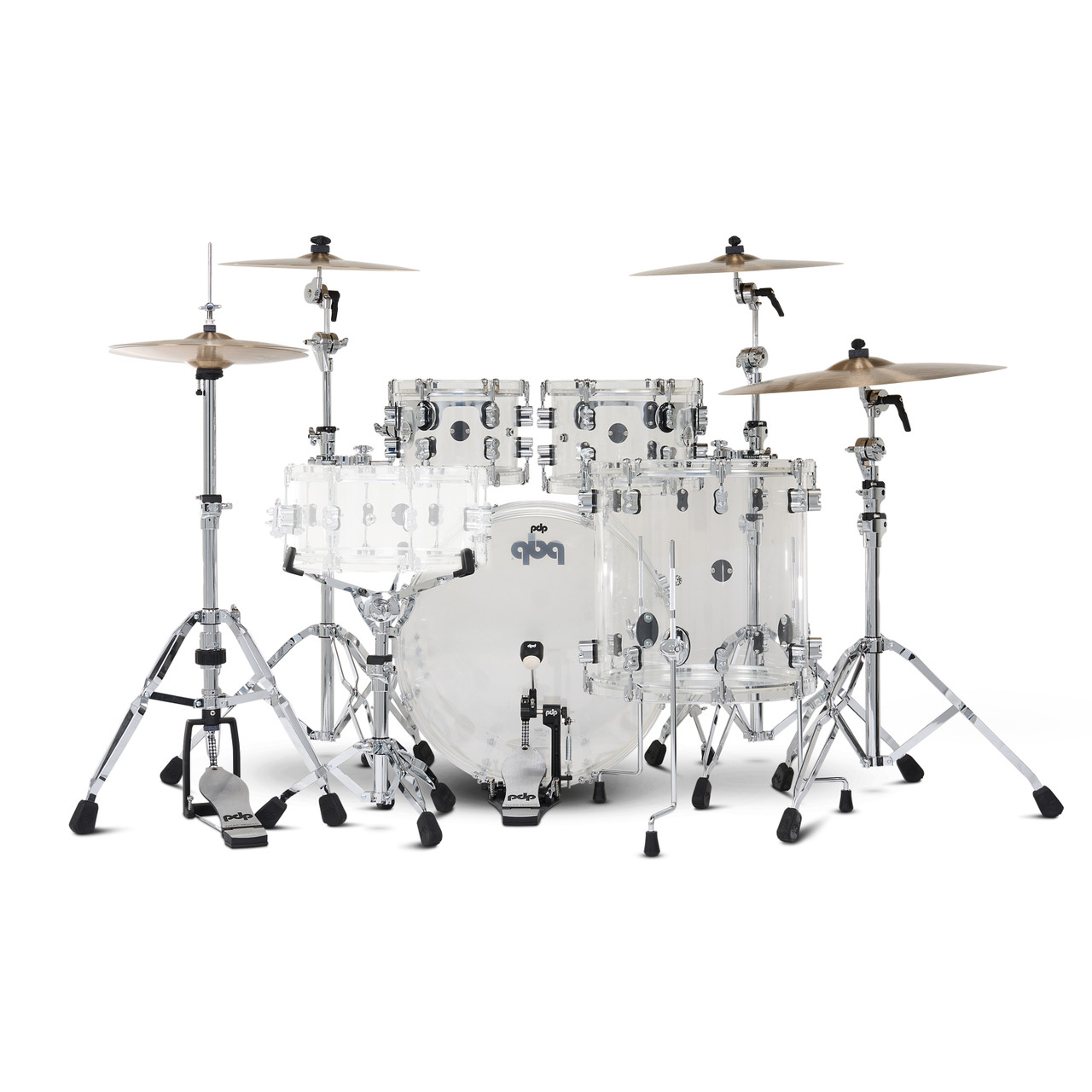 PDP PDCA2214CL - Concept Acrylic 4-Piece Kit Clear CR HW (PDCA2214CL) | Musician Madness