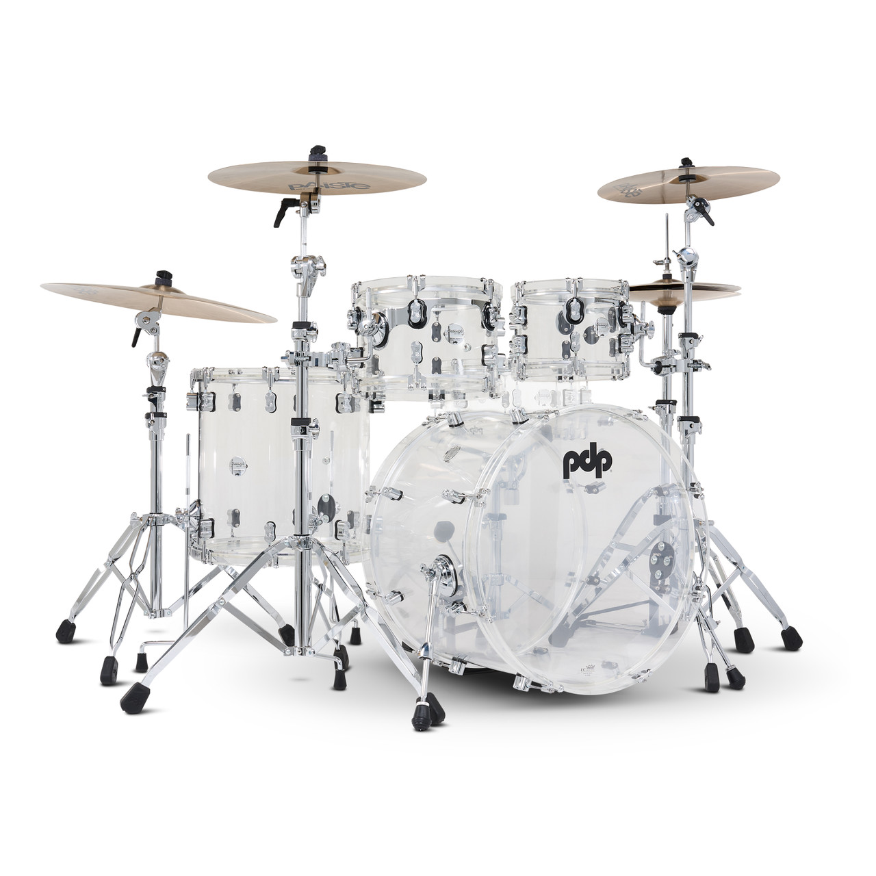 PDP PDCA2214CL - Concept Acrylic 4-Piece Kit Clear CR HW (PDCA2214CL) | Musician Madness