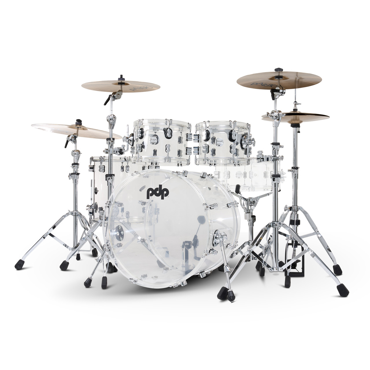 PDP PDCA2214CL - Concept Acrylic 4-Piece Kit Clear CR HW (PDCA2214CL) | Musician Madness