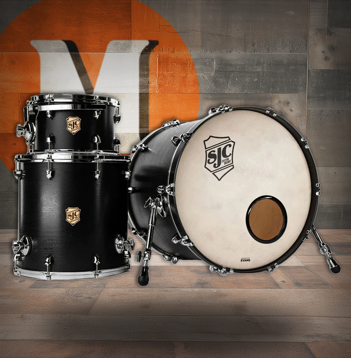 SJC Tour Series 3-Piece Shell Pack - Matte Black (T22K322MBCH) | Musician Madness