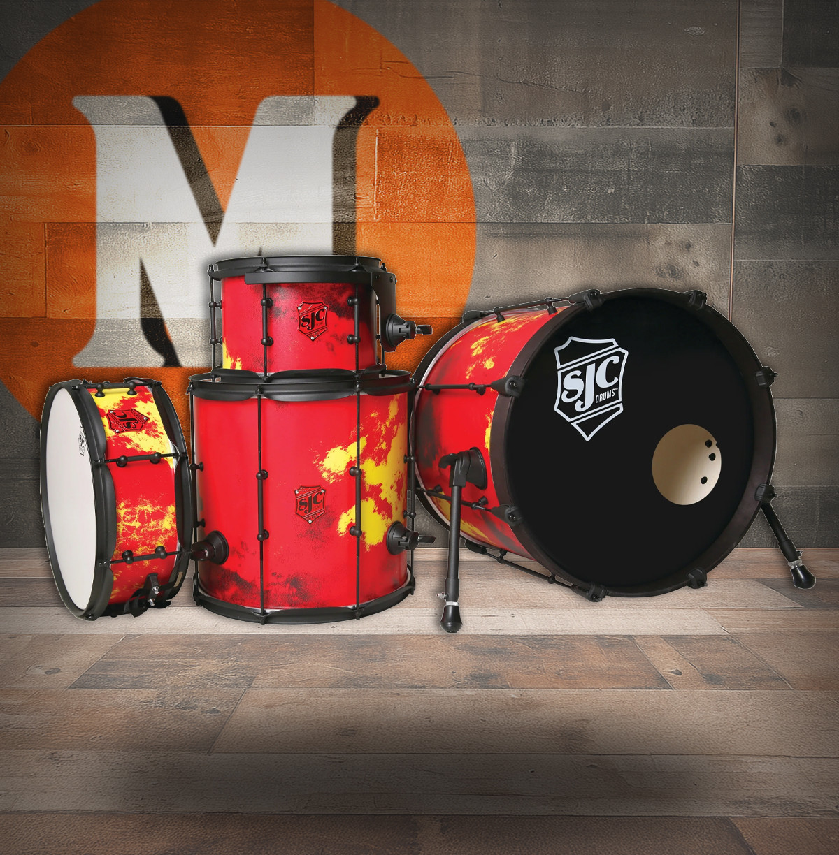 SJC Josh Dun The Ned 4-Piece Kit with Snare (JDNK422PTIWBA
