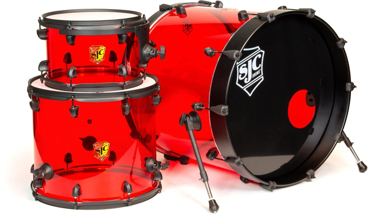 SJC Josh Dun Torch 3-Piece Shell Pack - Red Acrylic Shells (JDTK322ASRB) | Musician Madness