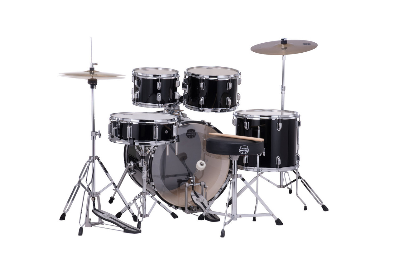 Mapex Comet 5 Piece Complete Setup 20 In. - Dark Black (CM5044FTCDK) | Musician Madness