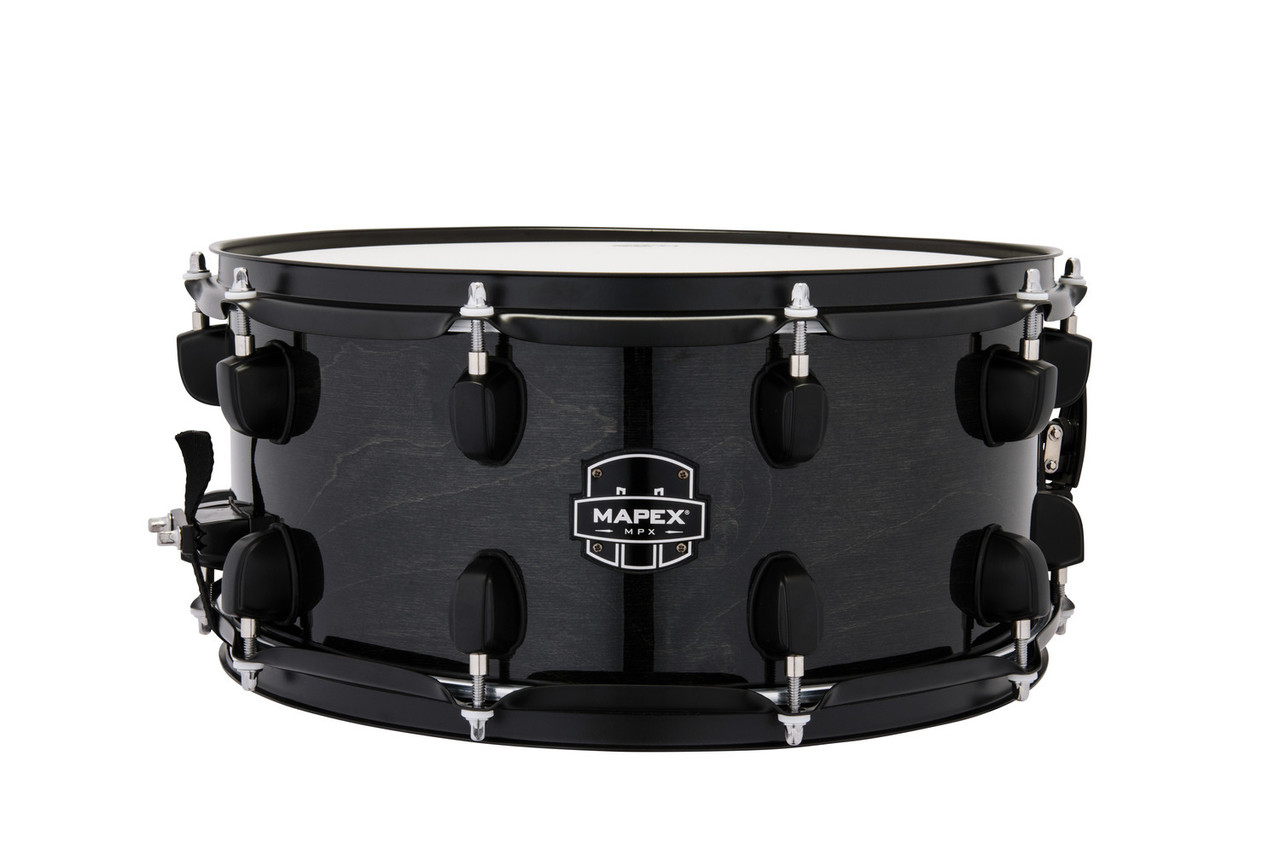 Mapex Mpx 14  In. x6.5 In. Maple/Poplar Hybrid Shell Snare Drum  Trans Midnight Black (MPNMP4650BMB) | Musician Madness