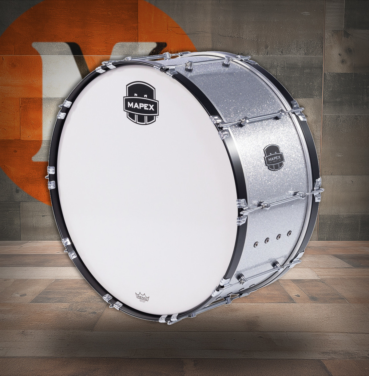 Mapex 32  In. Quantum Mark II Bass Drum Silver Diamond Dazzle (QCMB3214-CK-CC) | Musician Madness