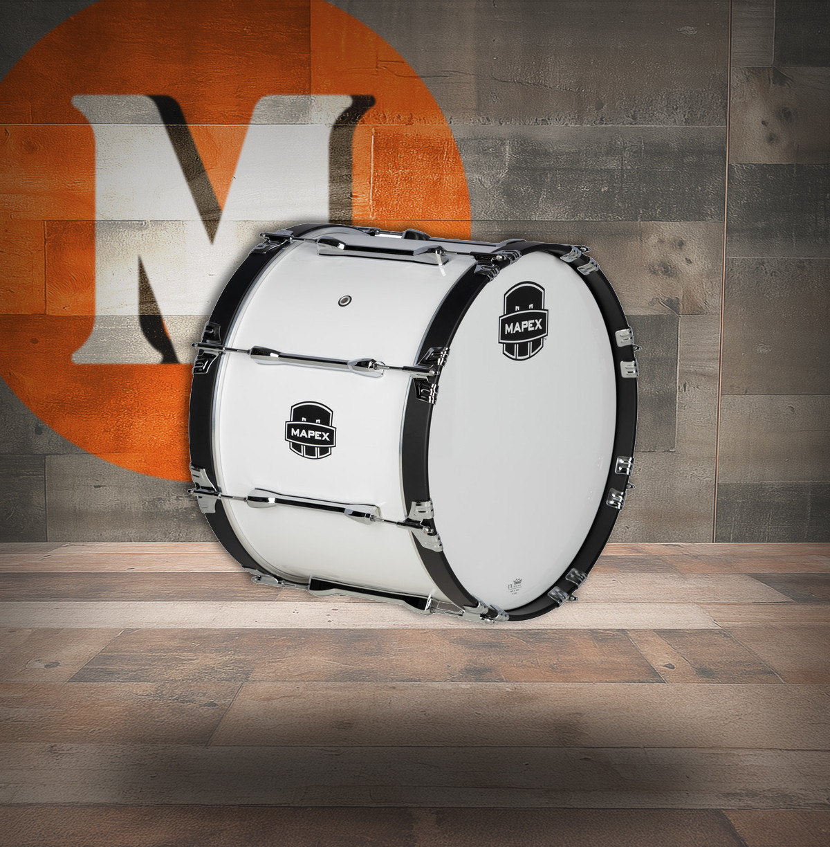 Mapex Qualifier 16  In. x14 In. Marching Bass Drum Gloss White (QLB1614CCSW) | Musician Madness