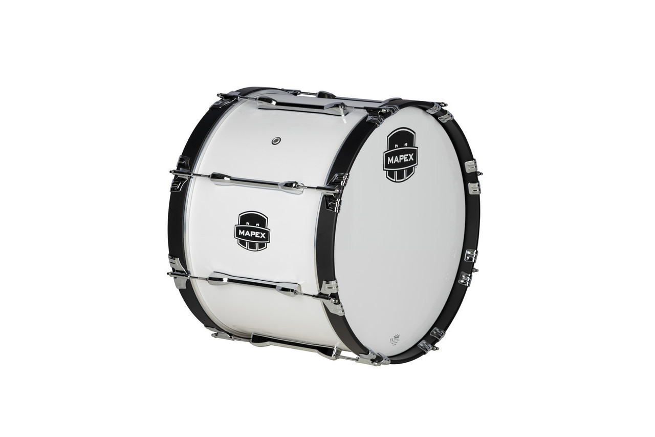 Mapex Qualifier 18  In. x14 In. Marching Bass Drum Gloss White (QLB1814CCSW) | Musician Madness
