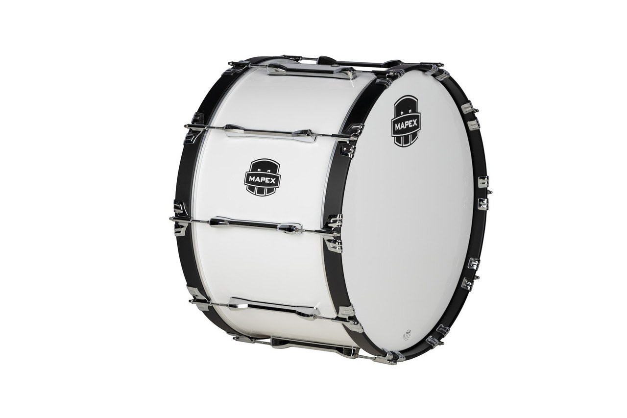 Mapex Qualifier 24  In. x14 In. Marching Bass Drum Gloss White (QLB2414CCSW) | Musician Madness