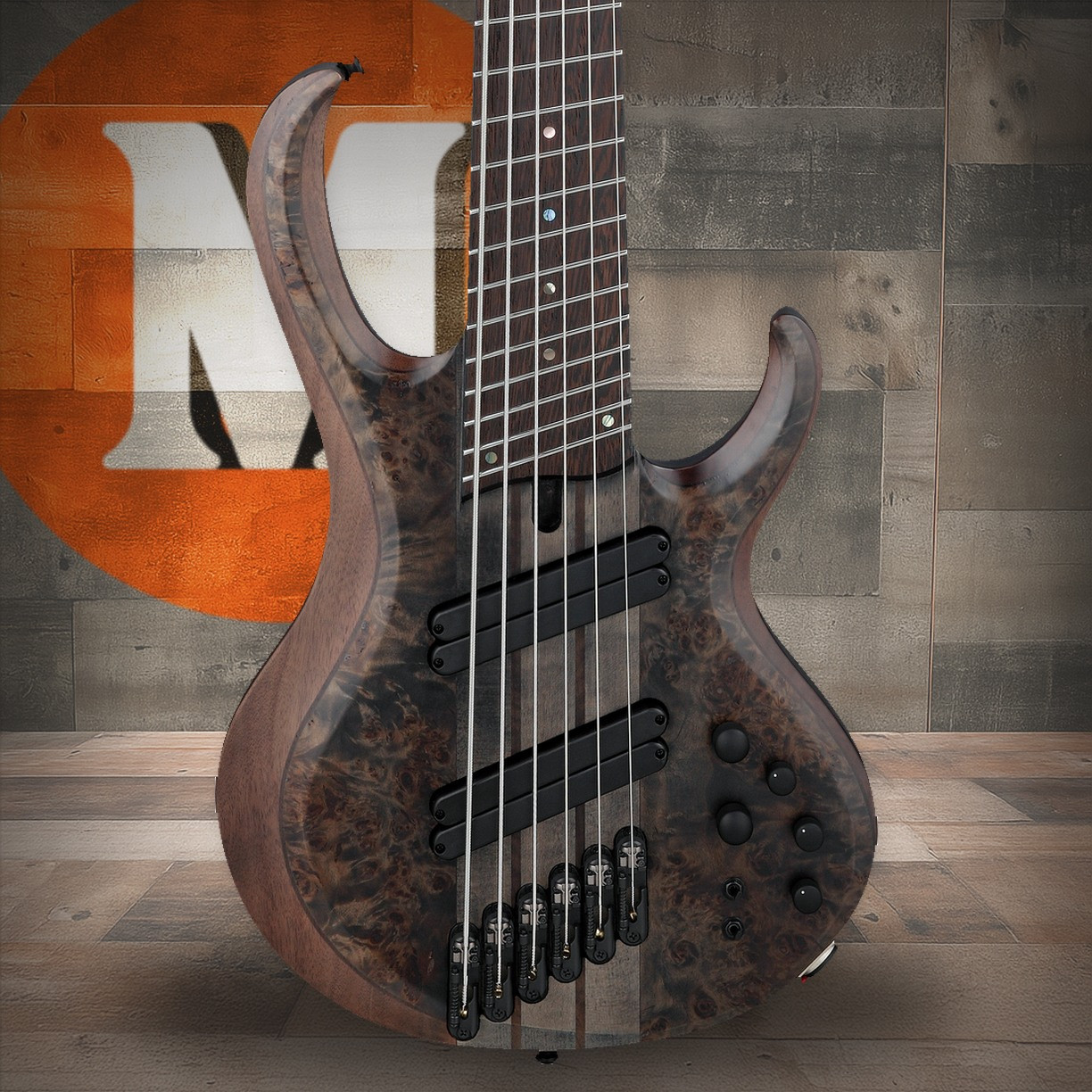 Ibanez BTB Bass Workshop 6 String Electric Bass w/Case Multi Scale - Transparent Gray Flat (BTB806MSTGF)