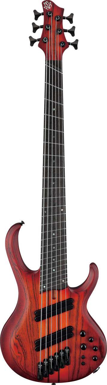 Ibanez BTB Bass Workshop 6 String Electric Bass w/Case Multi scale - Brown Topaz Burst Flat (BTB866MSBRF)