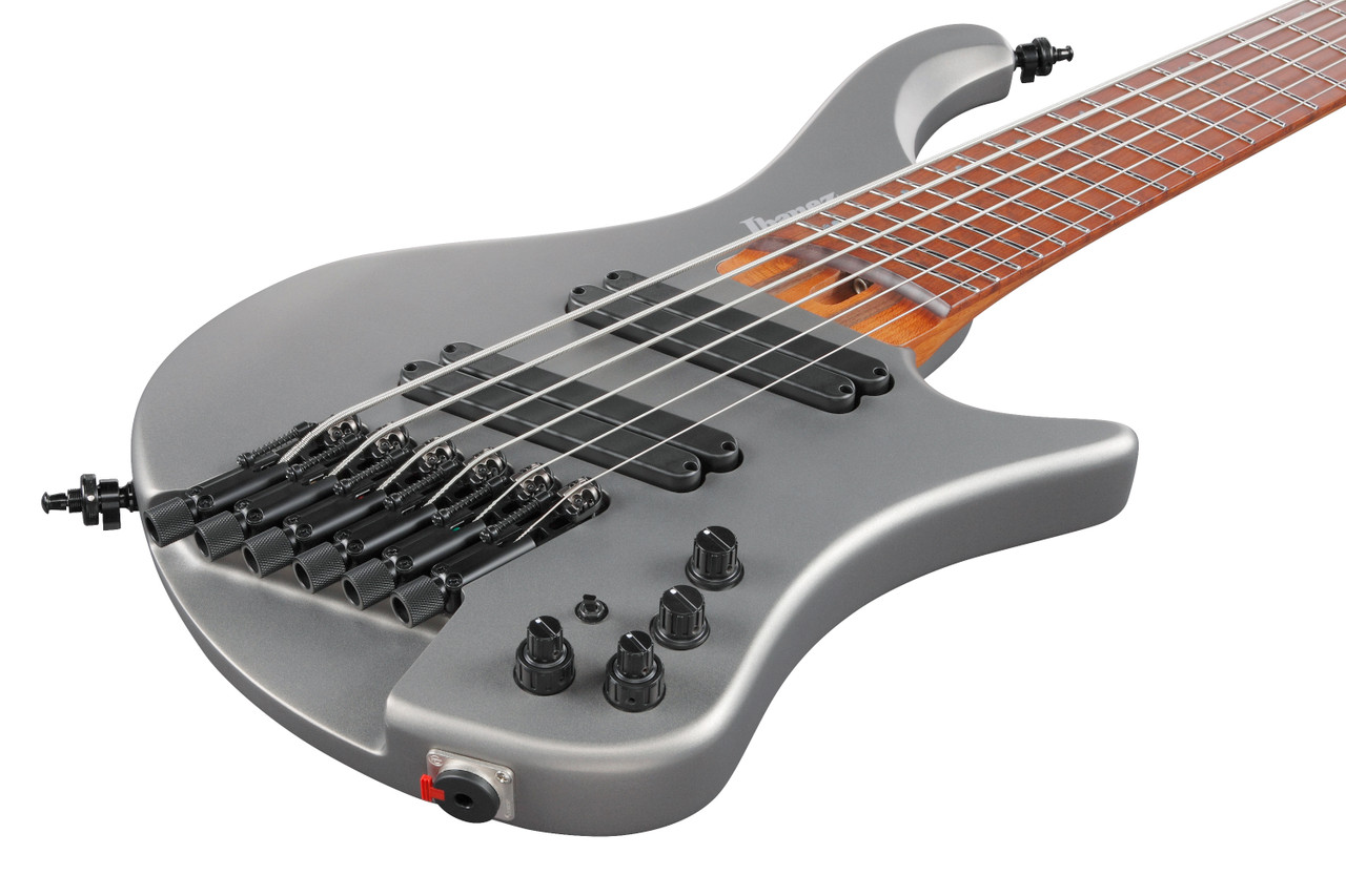 Ibanez EHB Ergonomic Headless Bass 6 String w/Bag Multi Scale - Metallic Gray Matte (EHB1006MSMGM)