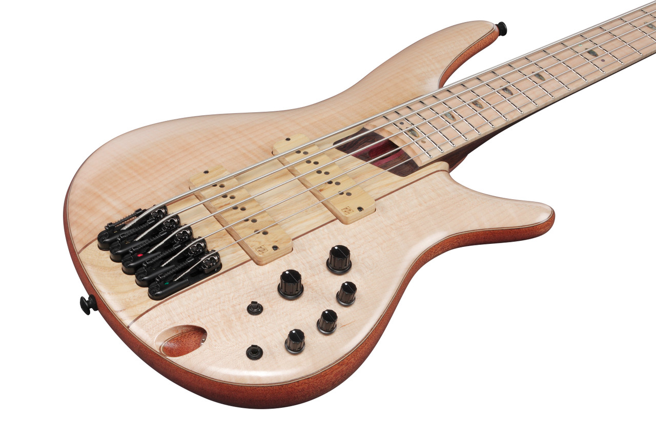 Ibanez SR Premium 5 String Electric Bass w/Bag  - Natural Low Gloss (SR5FMDX2NTL)
