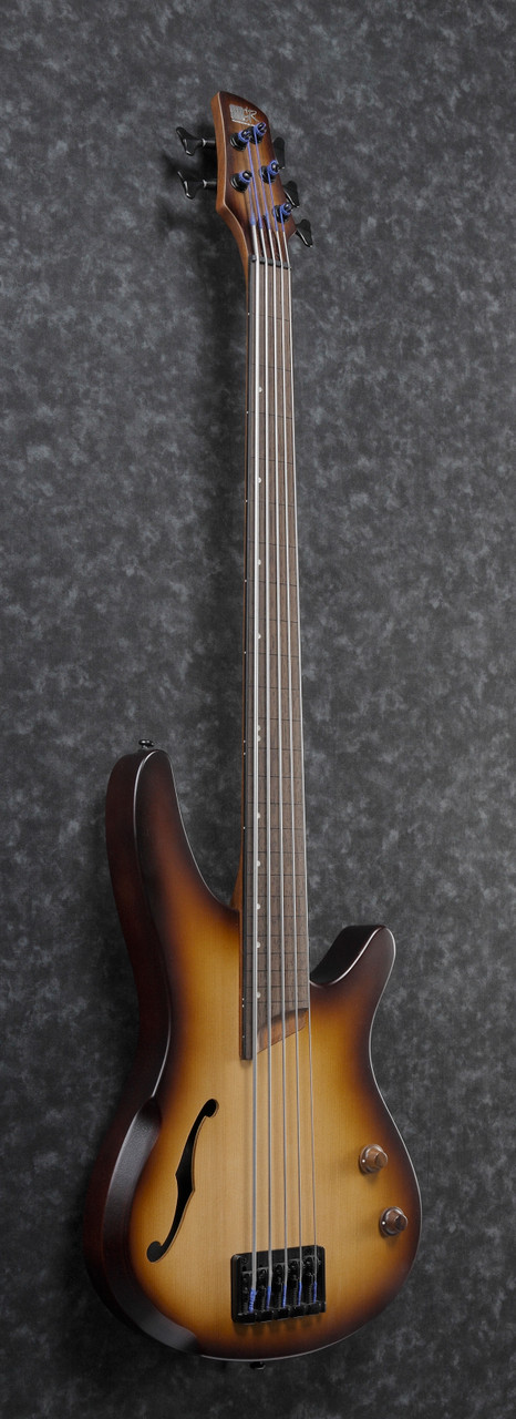 Ibanez SR Bass Workshop 5str Electric Bass - Hollow Body Fretless - Fretless - Natural Browned Burst Flat (SRH505FNNF)|Musician Madness
