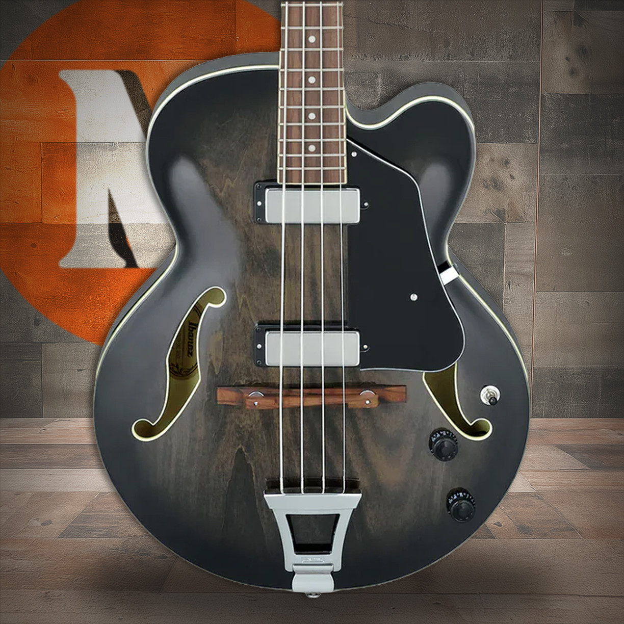 Ibanez AFB Artcore 4 String Electric Hollow Body Bass - Transparent Black Sunburst (AFB200TKS) | Musician Madness