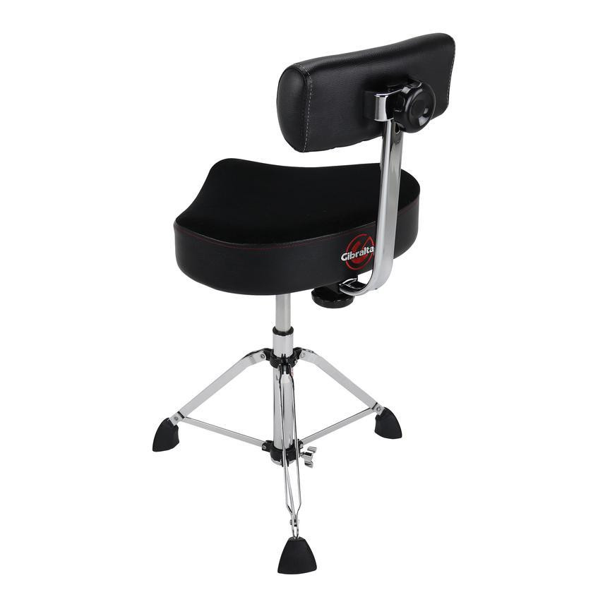 Gibraltar 9000 Series 16 Hydraulic Cordura Saddle Drum Throne with Backrest (9808HMB) | Musician Madness