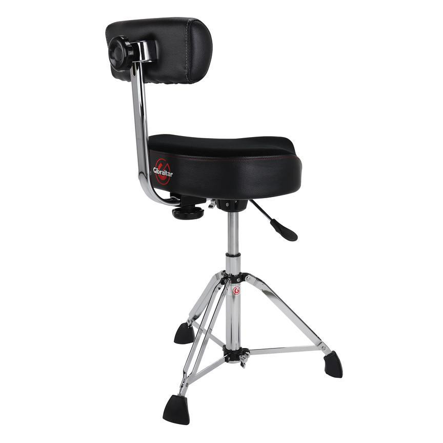 Gibraltar 9000 Series 16 Hydraulic Cordura Saddle Drum Throne with Backrest (9808HMB) | Musician Madness