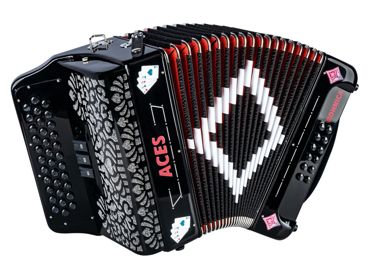 Hohnica Aces Accordion 3-Register EAD Tone - Black (ACES II EBK) | Musician Madness