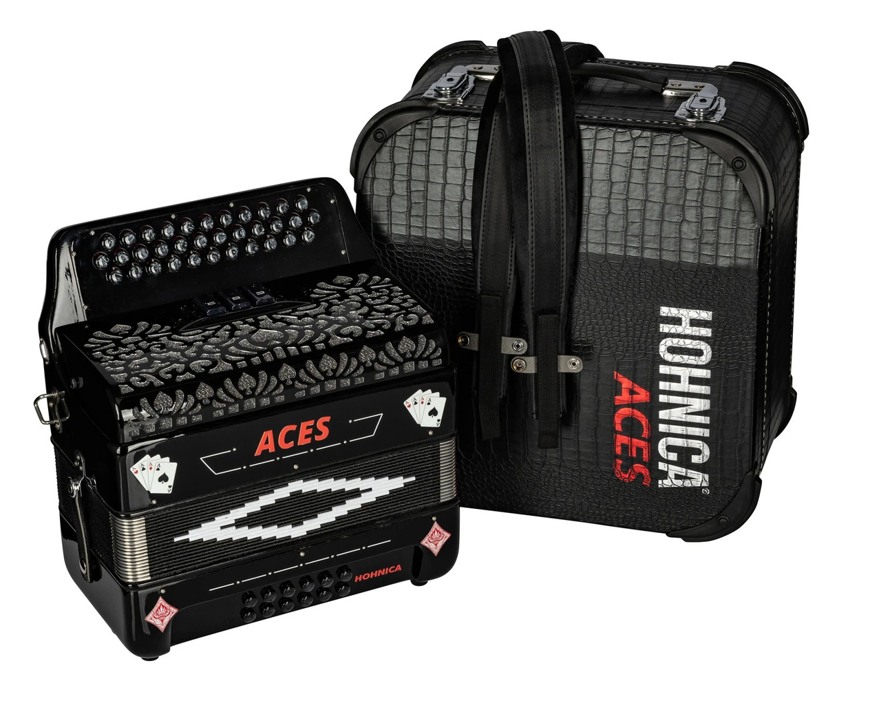 Hohnica Aces Accordion 3-Register EAD Tone - Black (ACES II EBK