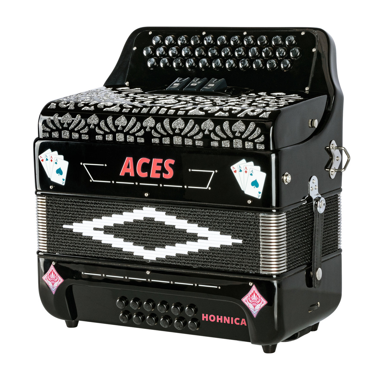 Hohnica Aces Accordion 3-Register EAD Tone - Black (ACES II EBK