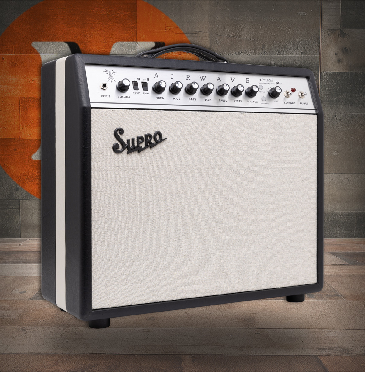 初心者S.GalanerWJB330R LPB & AriaProIIアンプ付き Supro Airwave 1x12 Combo - Black & Cream (1825RT) | Musician Madness