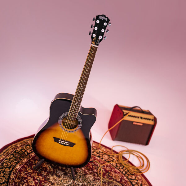 Washburn WA90CEVSB Dreadnought Acoustic Electric Guitar - Tobacco Burst (WA90CEVSB-U)