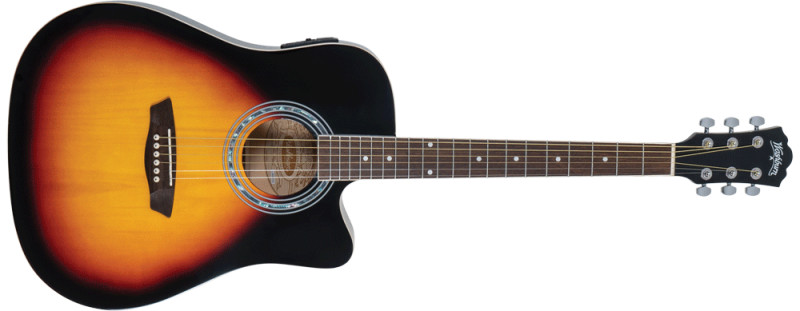 Washburn WA90CEVSB Dreadnought Acoustic Electric Guitar - Tobacco Burst (WA90CEVSB-U)