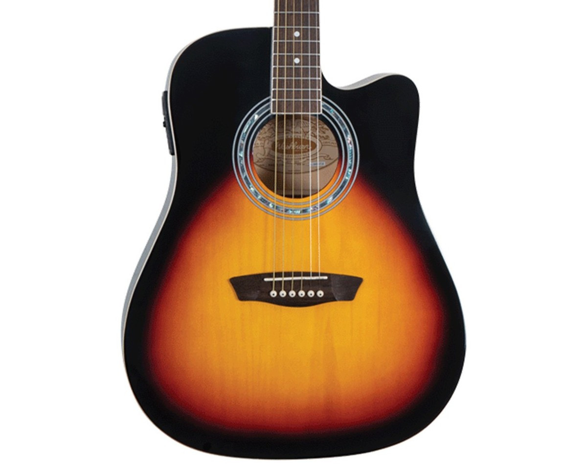 Washburn WA90CEVSB Dreadnought Acoustic Electric Guitar - Tobacco Burst (WA90CEVSB-U)