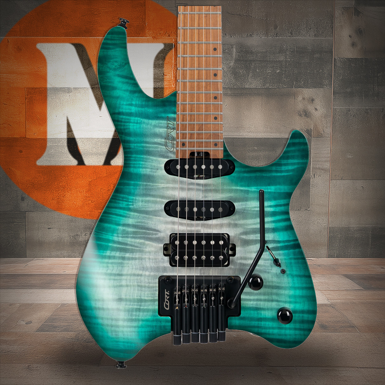 Cort Space 6GTR Electric Guitar w/Gig-Bag - Semi Gloss Lagoon (SPACEG6TRSGLG-U)