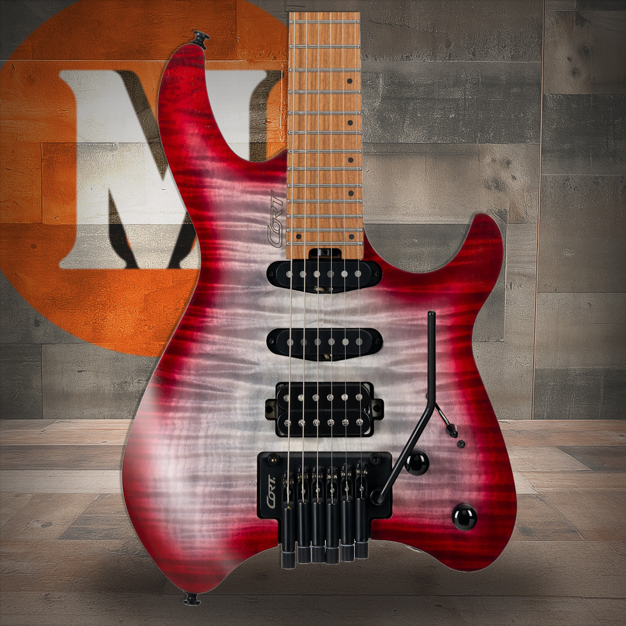 Cort Space 6GTR Electric Guitar w/Gig-Bag - Semi Gloss Lava (SPACEG6TRSGLV-U)
