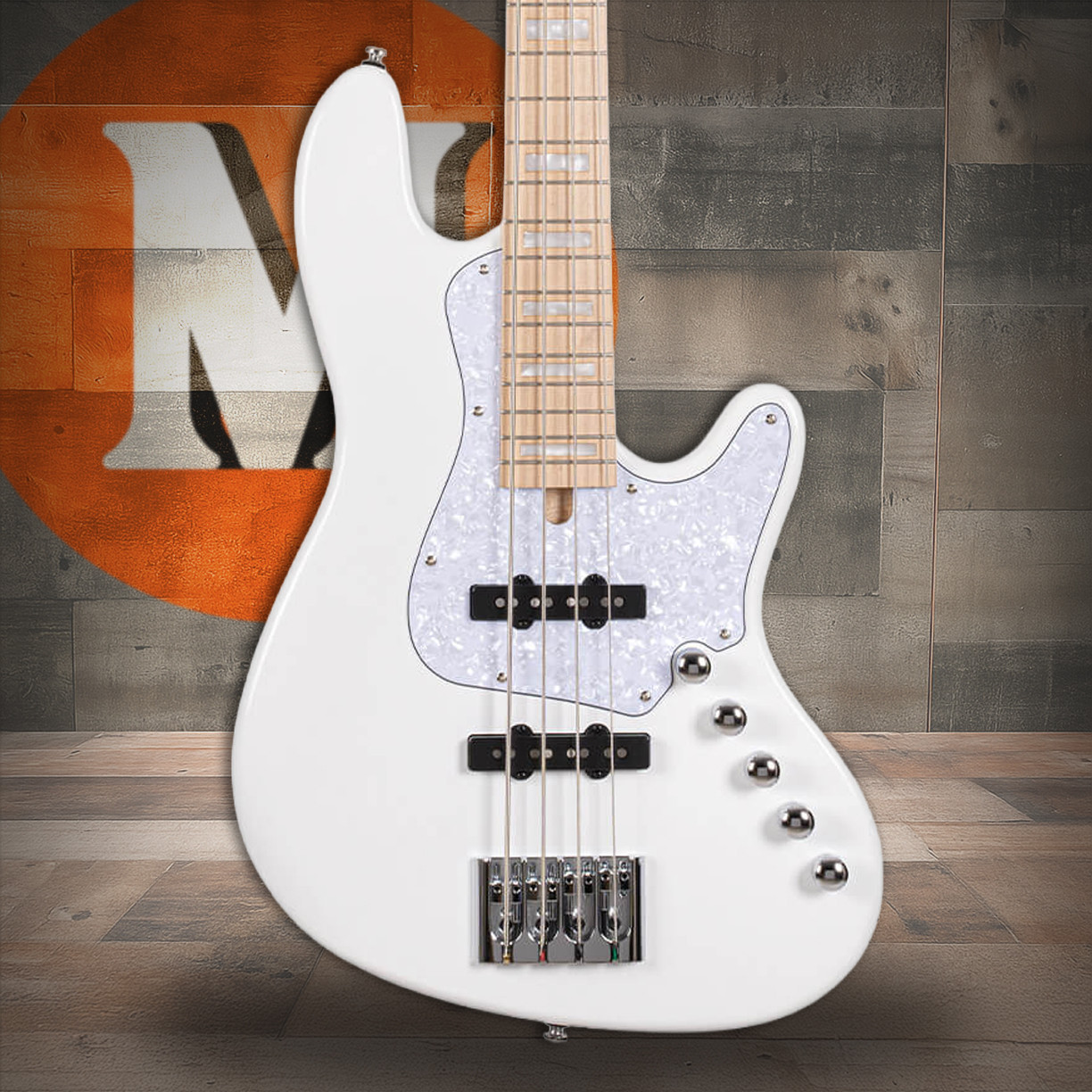 Cort NJS4WHT Elrick NJS 4 Bass Guitar - White (NJS4WHT-U)