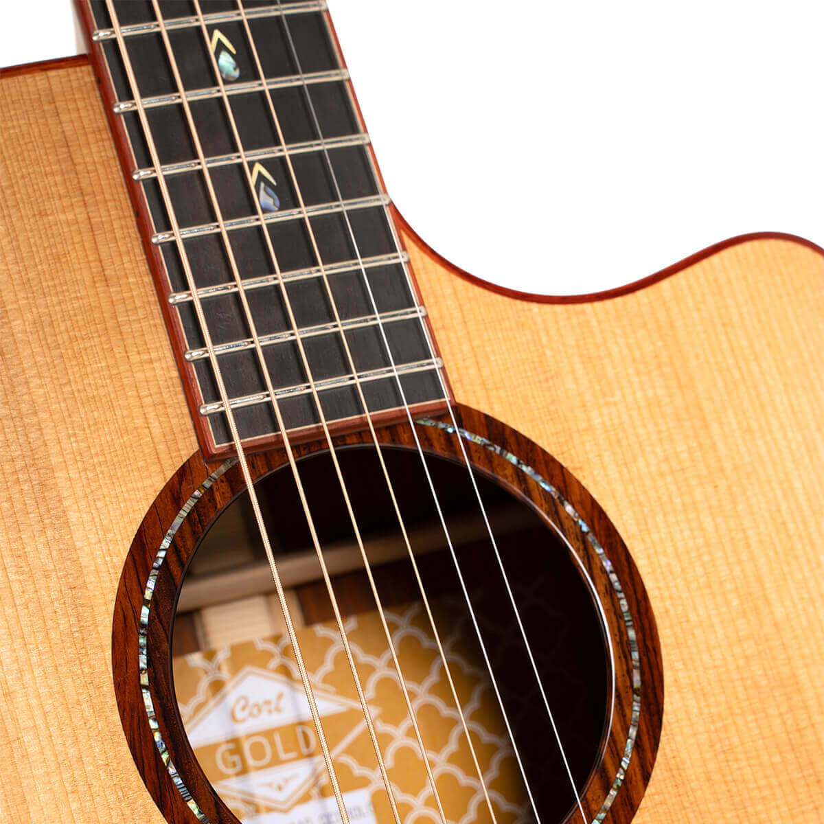 Cort GOLDA10 Gold Series A10 Cocobolo Acoustic-Electric Guitar - Natural Gloss (GOLDA10-U) | Musician Madness