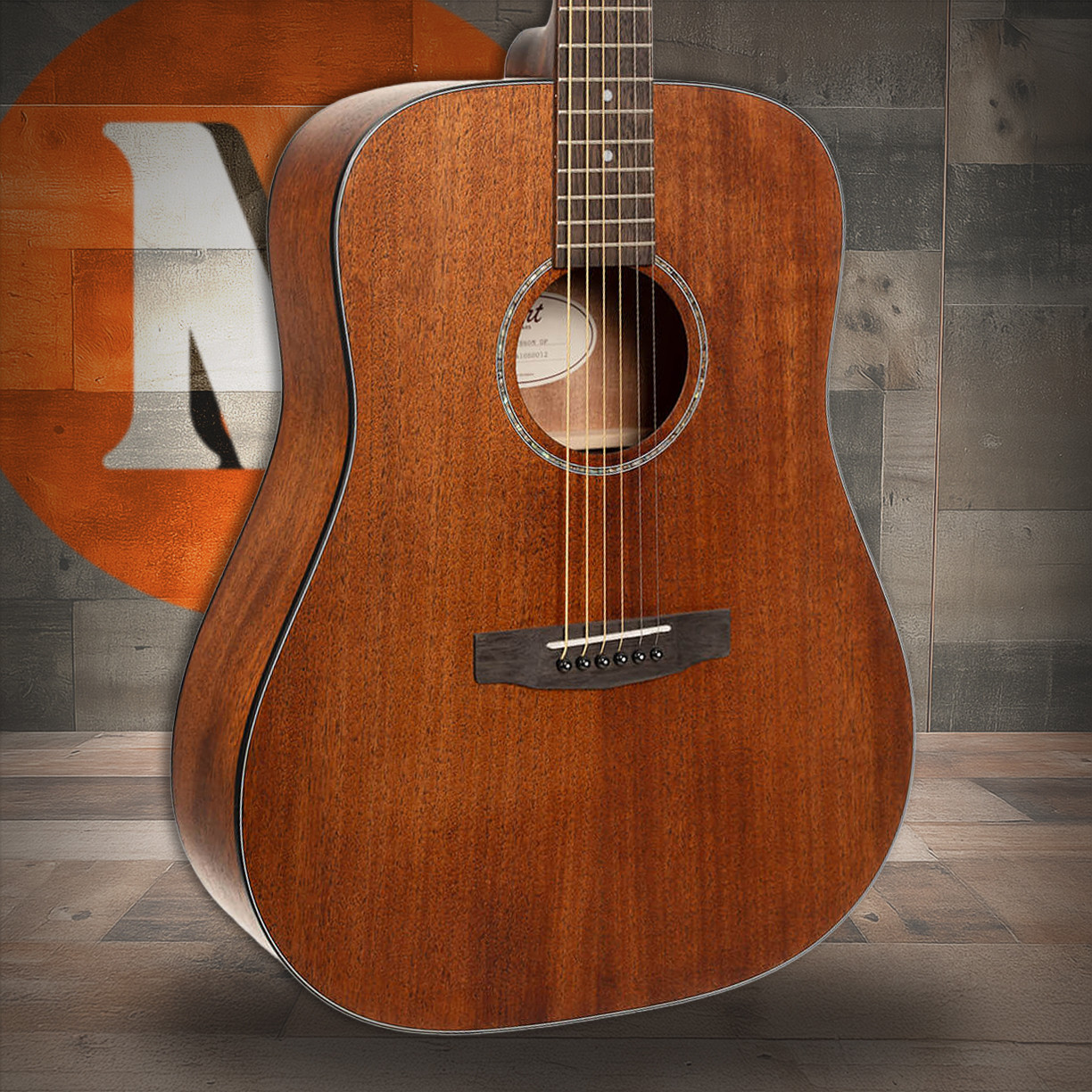 Cort EARTH60MOP Earth Series 60 Mahogany Dreadnought Acoustic Guitar - Open Pore (EARTH60MOP-U)