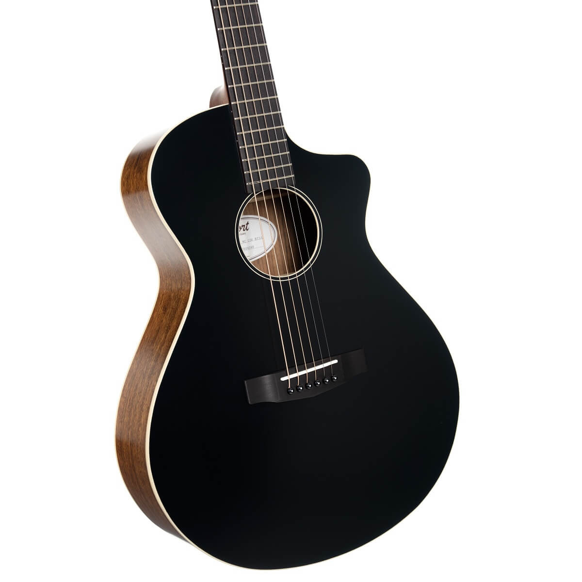 Cort CORE-MC Ovangkol Acoustic-Electric Guitar w/ Gig-Bag - Black Top Semi Gloss (COREMCBTSG-U)
