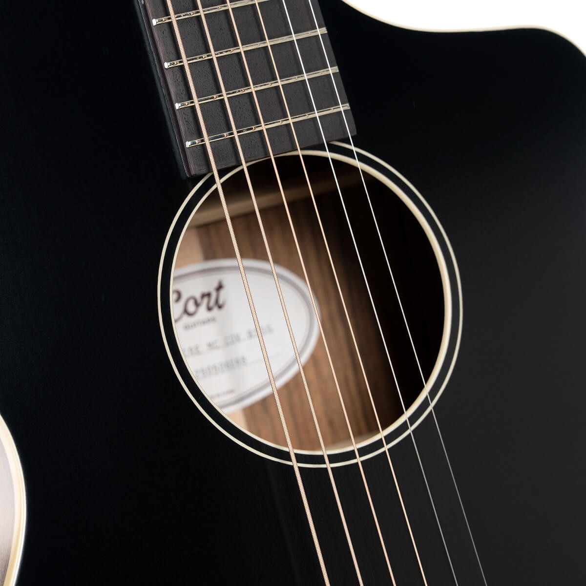 Cort CORE-MC Ovangkol Acoustic-Electric Guitar w/ Gig-Bag - Black Top Semi Gloss (COREMCBTSG-U) | Musician Madness