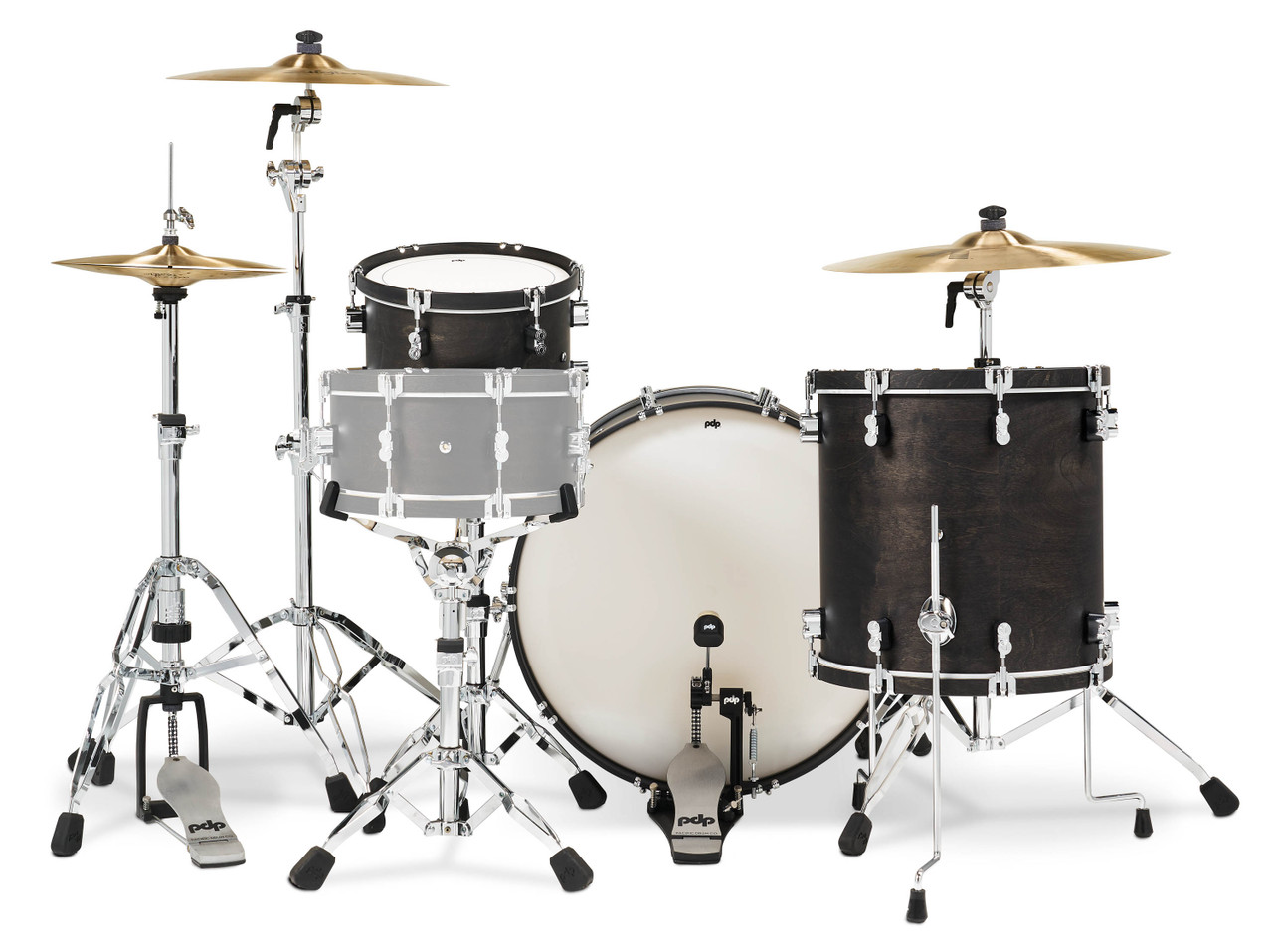 PDP Concept Classic Series 3-Piece Maple Shell Pack, 24" Bass Drum - Ebony w/Ebony Hoops (PDCC2613EE) | Musician Madness