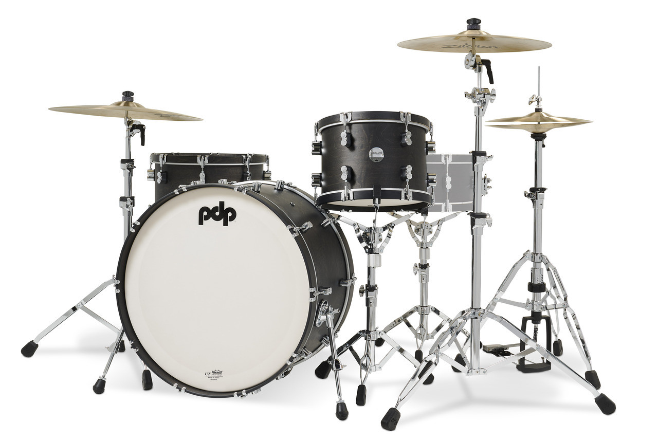 PDP Concept Classic Series 3-Piece Maple Shell Pack, 24" Bass Drum - Ebony w/Ebony Hoops (PDCC2613EE) | Musician Madness