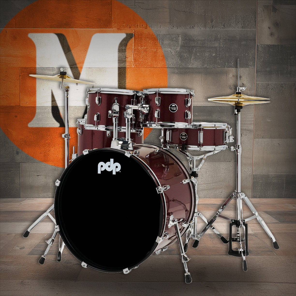 PDP Centerstage 22'' Ruby Red Sparkle Drumkit (PDCE2215RR)