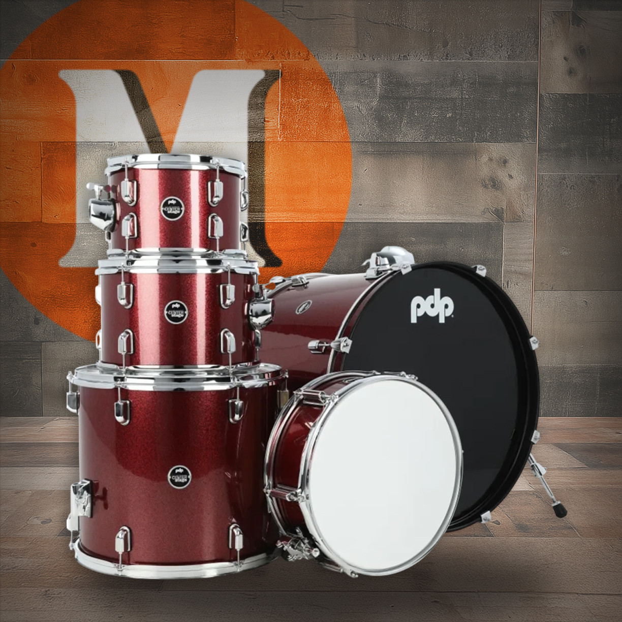 PDP Centerstage 22'' Ruby Red Sparkle Shell Pack (PDCE2215RR) | Musician Madness