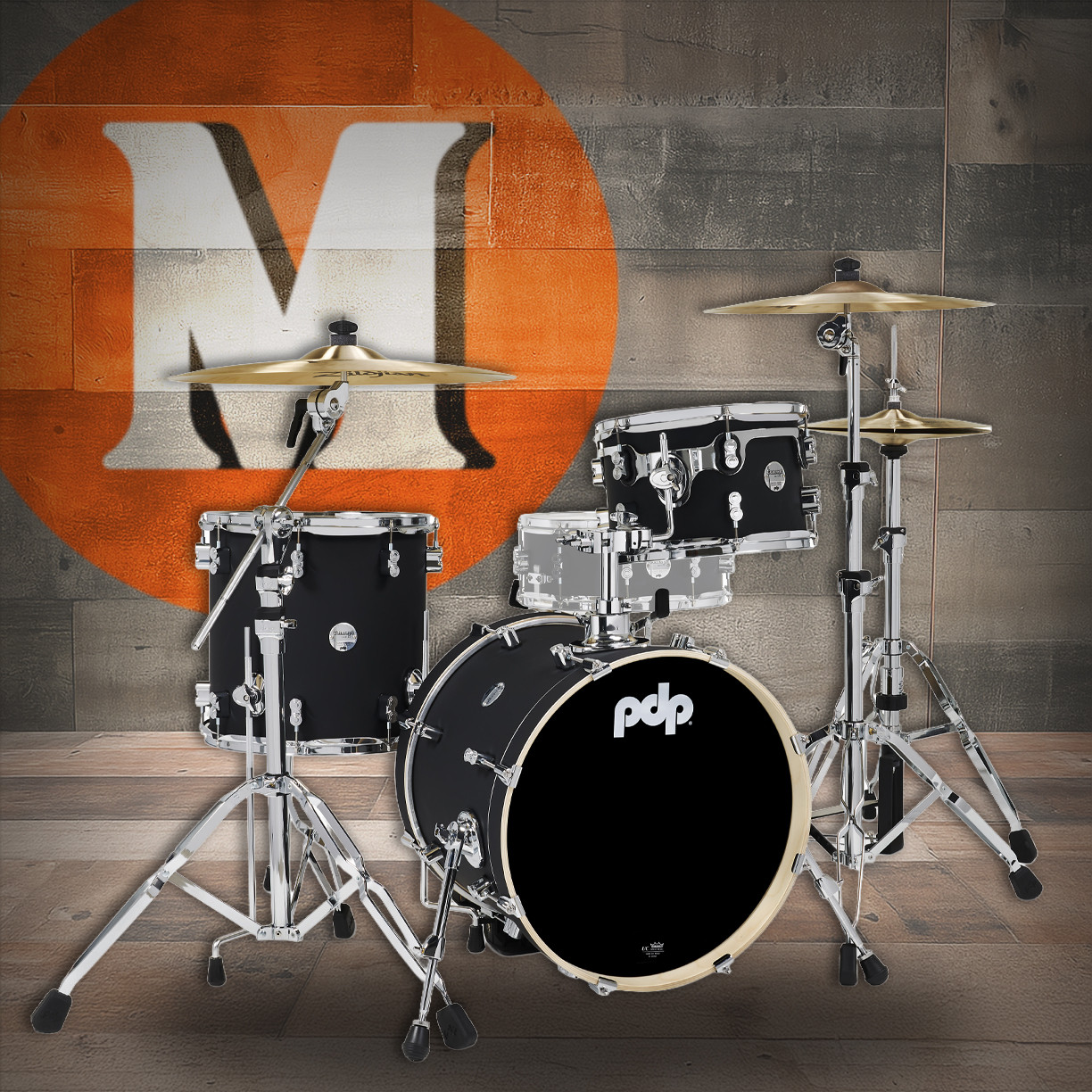 PDP Concept Maple Series 3-Piece Bop Shell Pack - Satin Black (PDCM18BPBK) | Musician Madness