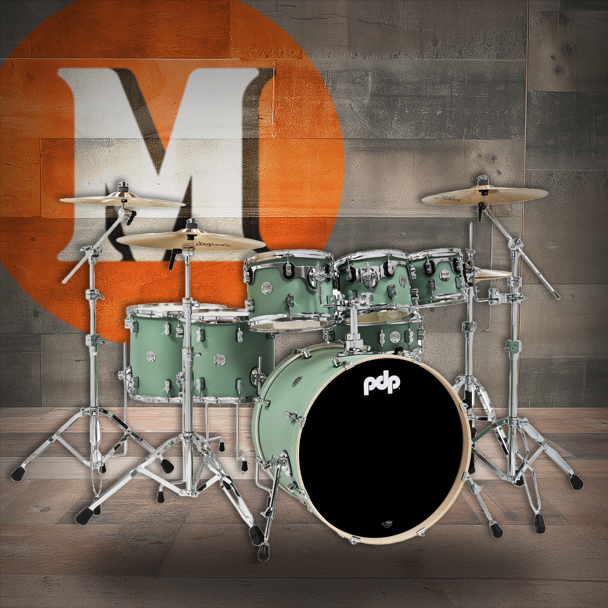 PDP Concept Series 7-Piece Maple Shell Pack - Satin Seafoam (PDCM2217SF) | Musician Madness