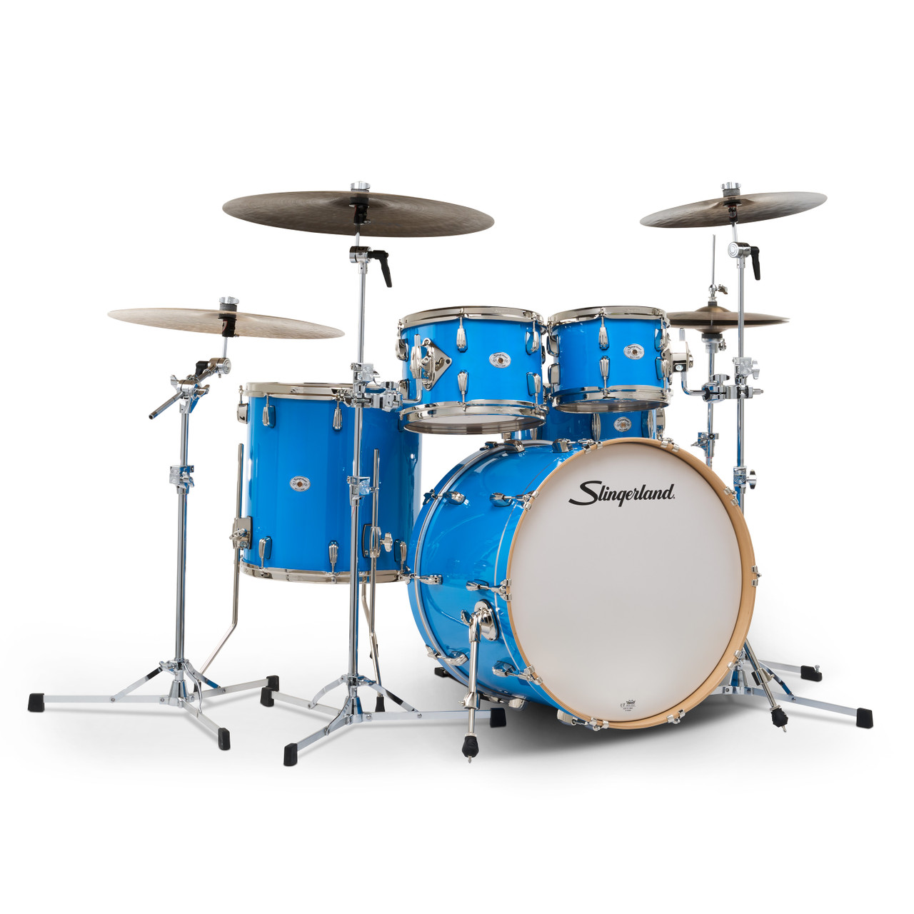Slingerland 5Pc Studio King Kit, 10/12/16F/22K/6.5S, Lunar Blue (SDKTSKK22N05DXLBL) | Musician Madness