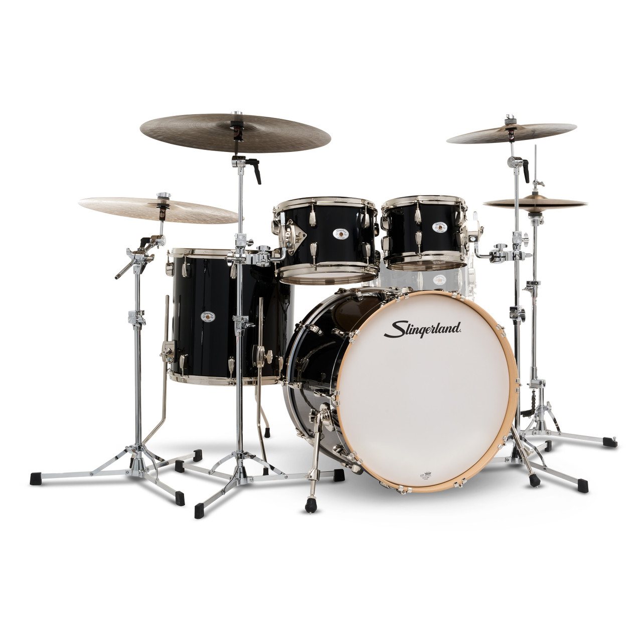 Slingerland 4Pc Studio King Kit, 10/12/16F/22K, Del Norte Black (SDKTSKK22N04DWDNB) | Musician Madness
