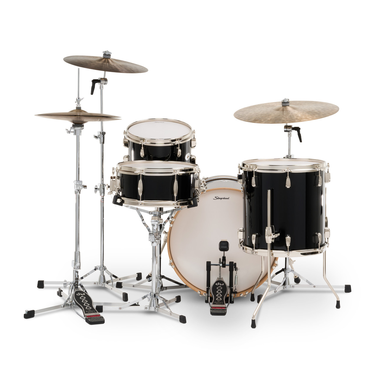 Slingerland 4Pc Studio King Kit, 12/14F/20K/5.5S, Del Norte Black (SDKTSKK20N04DKDNB) | Musician Madness