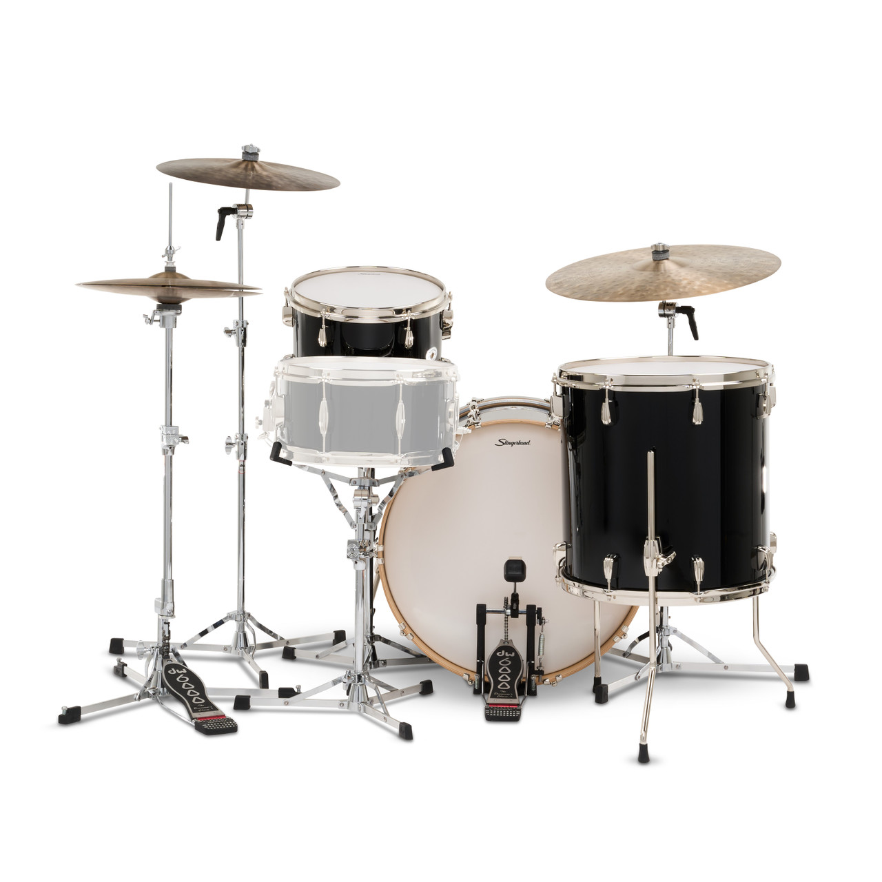 Slingerland 3Pc Studio King Kit, 13/16F/22K, Del Norte Black (SDKTSKK22N03AHDNB) | Musician Madness