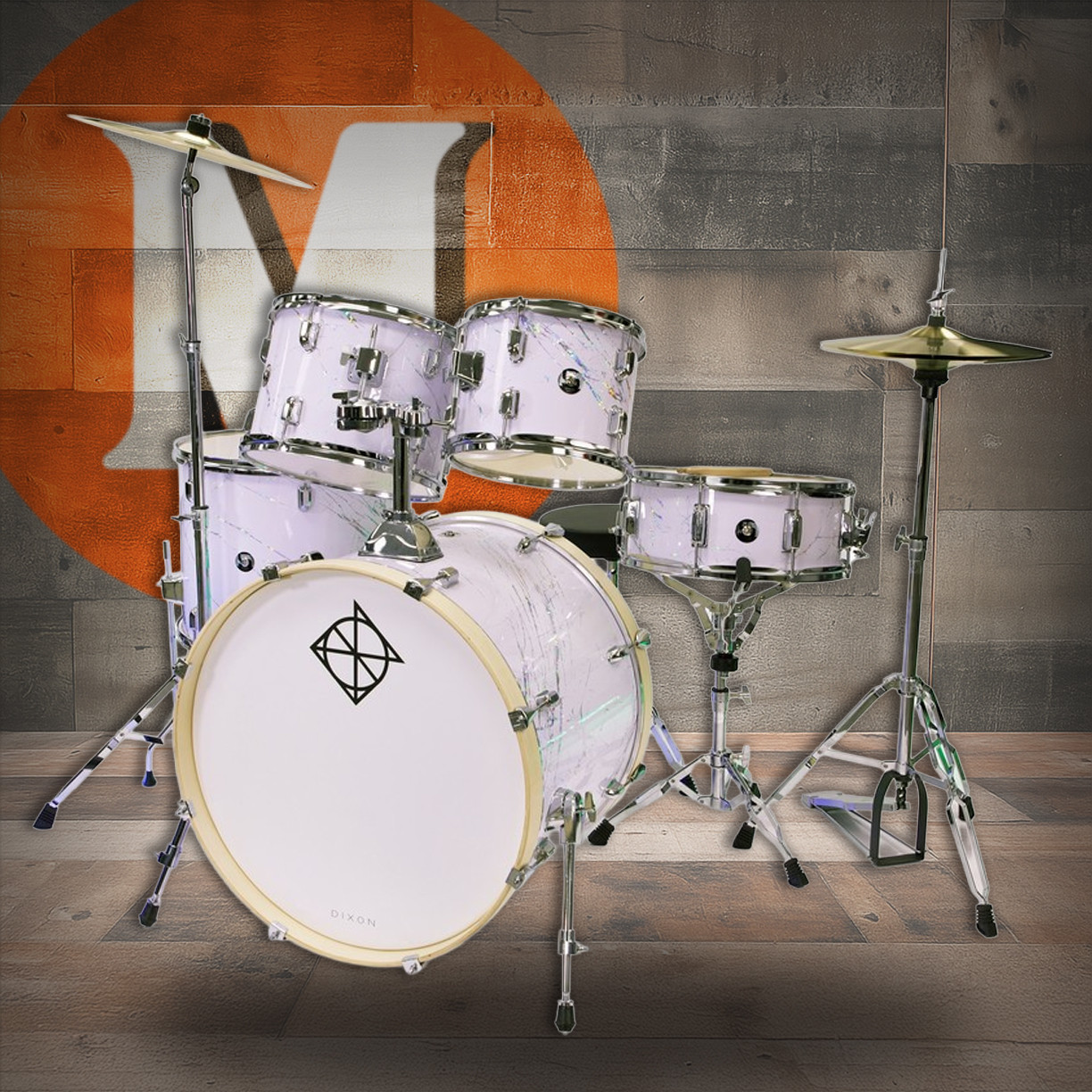 Dixon Spark Essential 5pc Complete Kit - White Noise (PODSE522C2WN) | Musician Madness