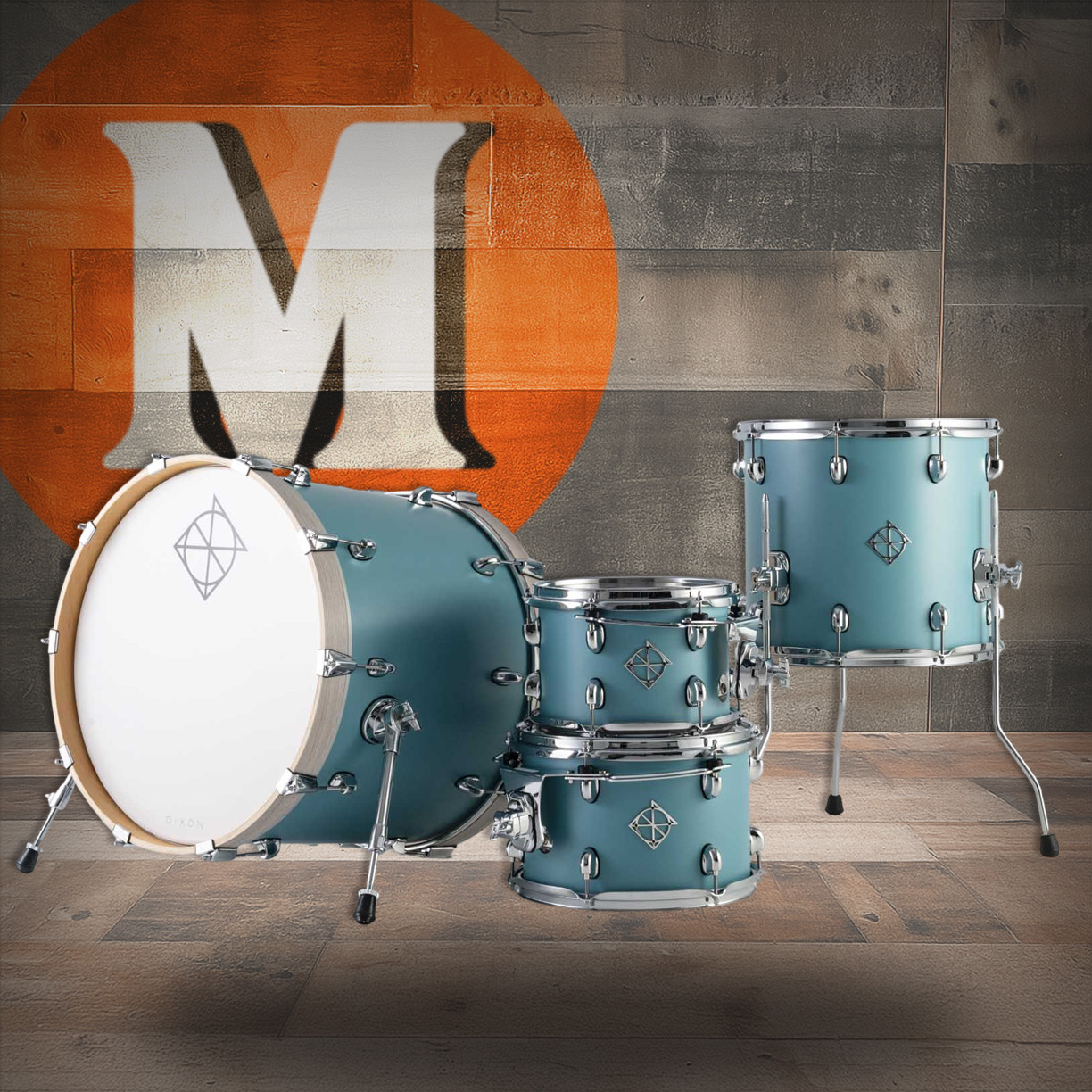 Dixon Cornerstone Maple 4-Piece Shell Pack - Quetzal Blue (CSTM42201QB) | Musician Madness