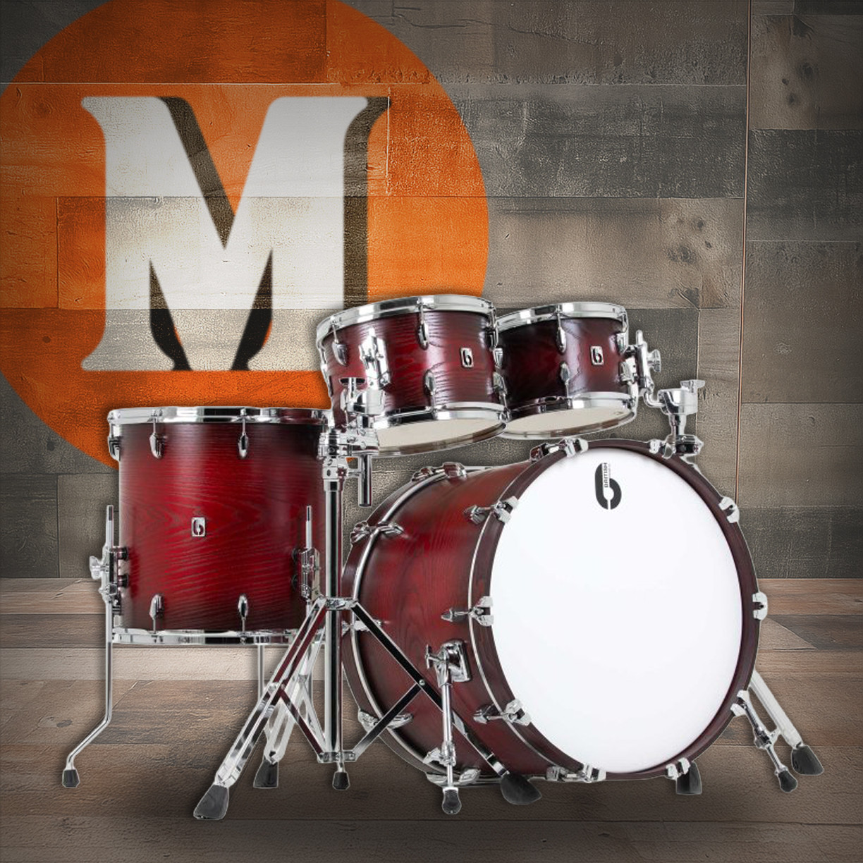 British Drum Co. LEG-22-FS-RDL Legend Series Fusion 22 Kit - Redlands (LEG-22-FS-RDL-U)