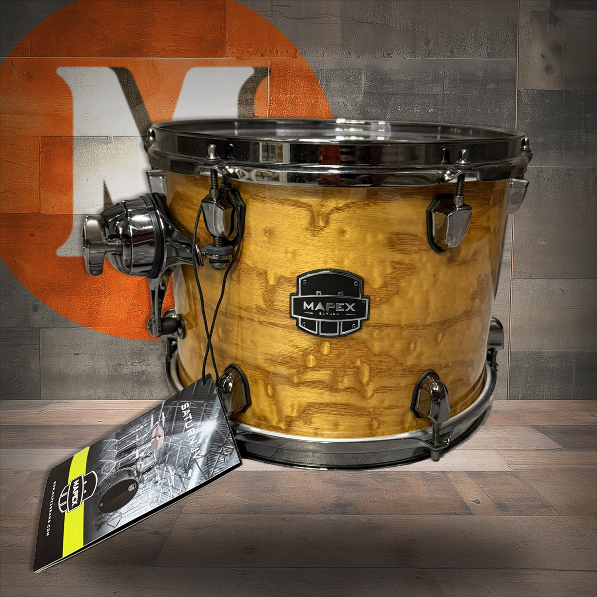 Mapex Saturn IV 12 In. x 8 In. Rack Tom - Natural Ash Burl (Open Box) | Musician Madness