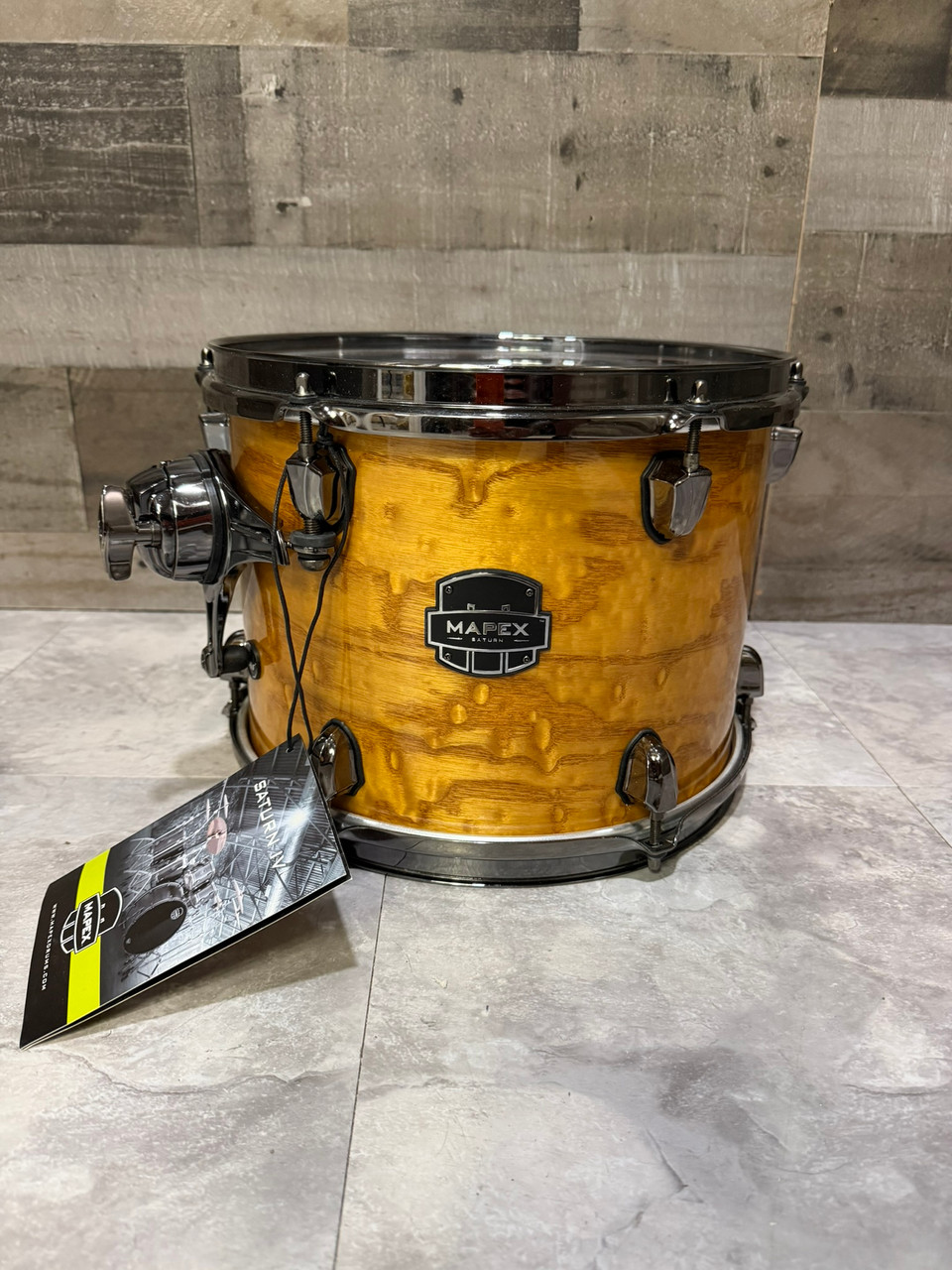 Mapex Saturn IV 12 In. x 8 In. Rack Tom - Natural Ash Burl (Open Box) | Musician Madness