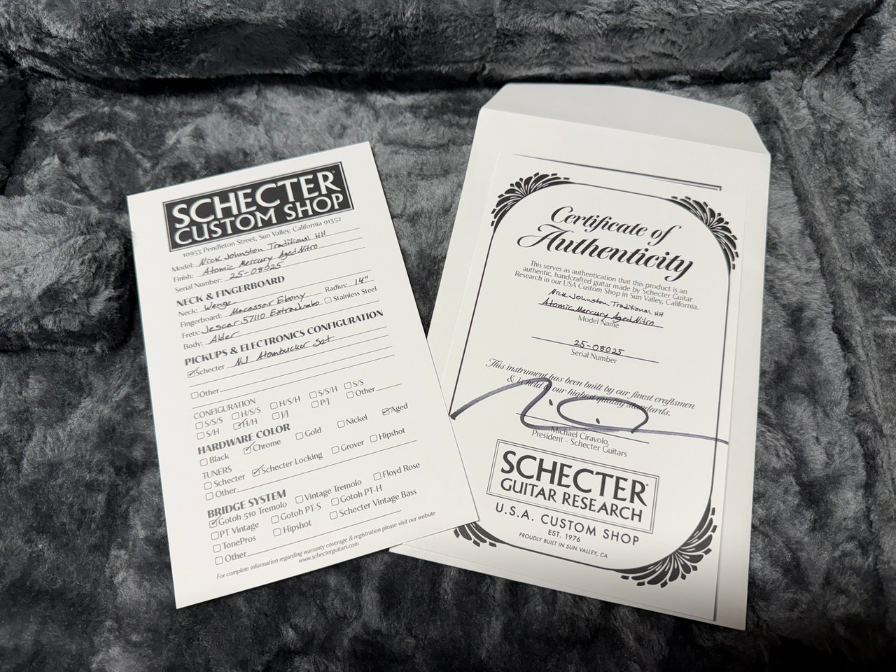 Schecter Custom Shop Nick Johnston Traditional HH - Atomic Mercury Aged Nitro